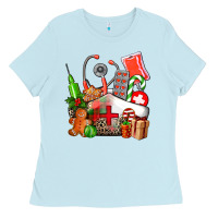 Baby Blue nurse  and christmas Ladies Tee - AdoDesignShop