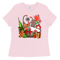 Bubblegum Pink nurse  and christmas Ladies Tee - AdoDesignShop
