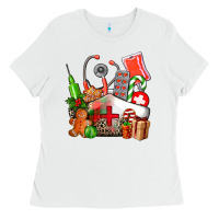 White nurse  and christmas Ladies Tee - AdoDesignShop