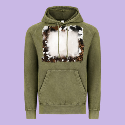 Vintage Hoodie cowhide and leopard background