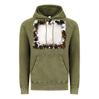 Vintage Olive cowhide and leopard background Vintage Hoodie - RanaPortraitStore