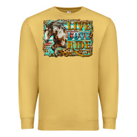 Antique Gold live love ride horse Premium Sweatshirt - LillyAllenDesigns