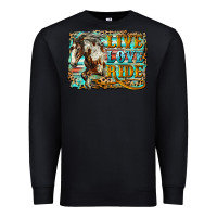 Black live love ride horse Premium Sweatshirt - LillyAllenDesigns