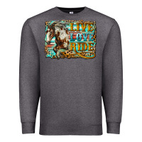 Charcoal Heather live love ride horse Premium Sweatshirt - LillyAllenDesigns