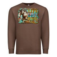 Chestnut live love ride horse Premium Sweatshirt - LillyAllenDesigns