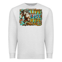 Oatmeal Heather live love ride horse Premium Sweatshirt - LillyAllenDesigns