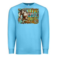 Ocean Blue live love ride horse Premium Sweatshirt - LillyAllenDesigns