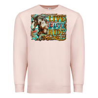 Pale Pink live love ride horse Premium Sweatshirt - LillyAllenDesigns