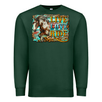 Sports Green live love ride horse Premium Sweatshirt - LillyAllenDesigns