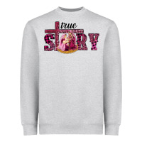 Heather Grey Pink Christmas true story holy family Heavyweight Sweatshirt - RanaPortraitStore