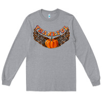 Heather Grey Thankful Long Sleeve Tee - CowhideDigitalArt