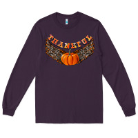 Plum Thankful Long Sleeve Tee - CowhideDigitalArt