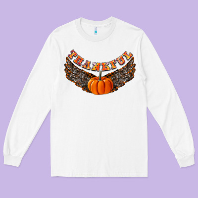 Thankful Long Sleeve Tee Designed By Cowhidedigitalart