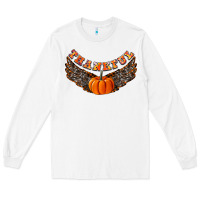 White Thankful Long Sleeve Tee - CowhideDigitalArt