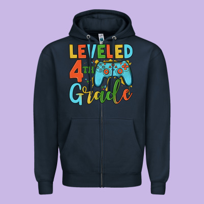 Leveled 4th Grade Zipper Hoodie Designed By Jahusdesignshop