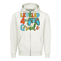 Oatmeal Heather leveled 4th grade Zipper Hoodie - JahusDesignShop