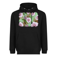 Black pink roses with leopard background Heavyweight Hoodie - LillyAllenDesigns