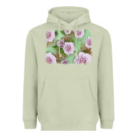 Matcha pink roses with leopard background Heavyweight Hoodie - LillyAllenDesigns