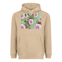 Mushroom pink roses with leopard background Heavyweight Hoodie - LillyAllenDesigns