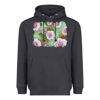 Smoke pink roses with leopard background Heavyweight Hoodie - LillyAllenDesigns