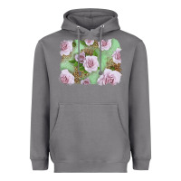 Storm pink roses with leopard background Heavyweight Hoodie - LillyAllenDesigns
