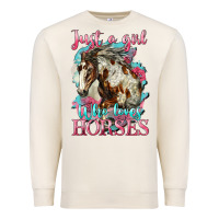 Sandshell just a girl who loves horses mustang Premium Sweatshirt - LillyAllenDesigns