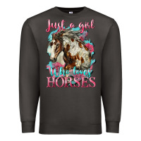Smoke just a girl who loves horses mustang Premium Sweatshirt - LillyAllenDesigns