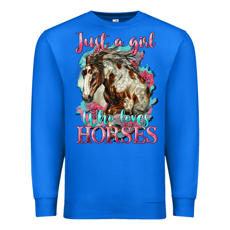 Just A Girl Who Loves Horses Mustang Premium Sweatshirt by LillyAllenDesigns | Teevron