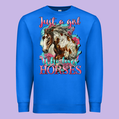 Just A Girl Who Loves Horses Mustang Premium Sweatshirt Designed By Lillyallendesigns