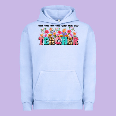 Teach Them Love Them Watch Them Grow Teacher Urban Hoodie Designed By Artiststas