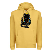 Antique Gold christmas cat with lights Premium Hoodie - MaliasSmallBusiness