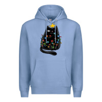 Colony Blue christmas cat with lights Premium Hoodie - MaliasSmallBusiness