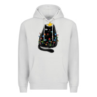 Dove Grey christmas cat with lights Premium Hoodie - MaliasSmallBusiness