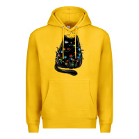 Lemon christmas cat with lights Premium Hoodie - MaliasSmallBusiness