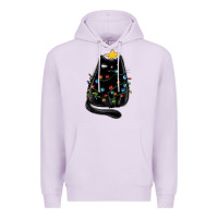 Lilac christmas cat with lights Premium Hoodie - MaliasSmallBusiness