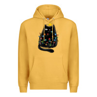 Mustard christmas cat with lights Premium Hoodie - MaliasSmallBusiness