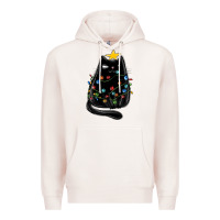 Pale Pink christmas cat with lights Premium Hoodie - MaliasSmallBusiness