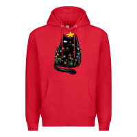 Red christmas cat with lights Premium Hoodie - MaliasSmallBusiness