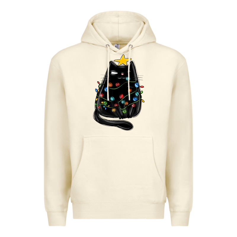 Christmas Cat With Lights Premium Hoodie by MaliasSmallBusiness | Teevron