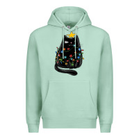 Seafoam christmas cat with lights Premium Hoodie - MaliasSmallBusiness