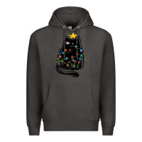 Smoke christmas cat with lights Premium Hoodie - MaliasSmallBusiness