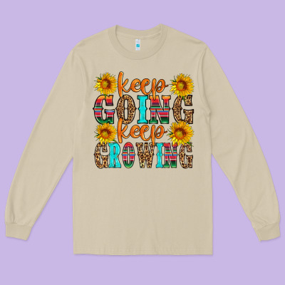 Keep Going Keep Growing Long Sleeve Tee Designed By Hra Design Shop