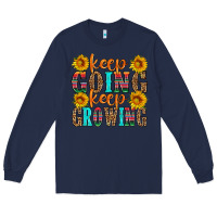 Navy keep going keep growing Long Sleeve Tee - HRA Design Shop