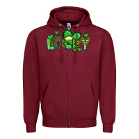 Burgundy lucky st patrick s day Zipper Hoodie - Artiststas