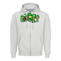 Dove Grey lucky st patrick s day Zipper Hoodie - Artiststas