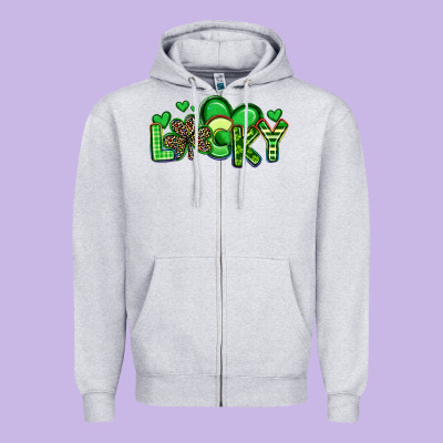 Lucky St Patrick S Day Zipper Hoodie Designed By Artiststas