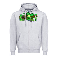 Heather Grey lucky st patrick s day Zipper Hoodie - Artiststas