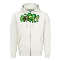 Oatmeal Heather lucky st patrick s day Zipper Hoodie - Artiststas