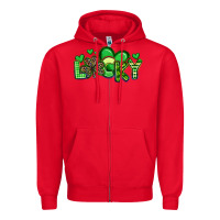 Red lucky st patrick s day Zipper Hoodie - Artiststas