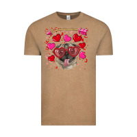 Vintage Coffee valentine's day  pug Vintage Tee - RanaPortraitStore